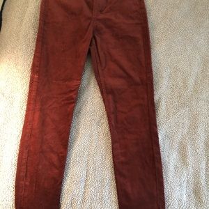 NWT Ann Taylor Loft Curvy Skinny Red Velvet Pants High Rise - 4